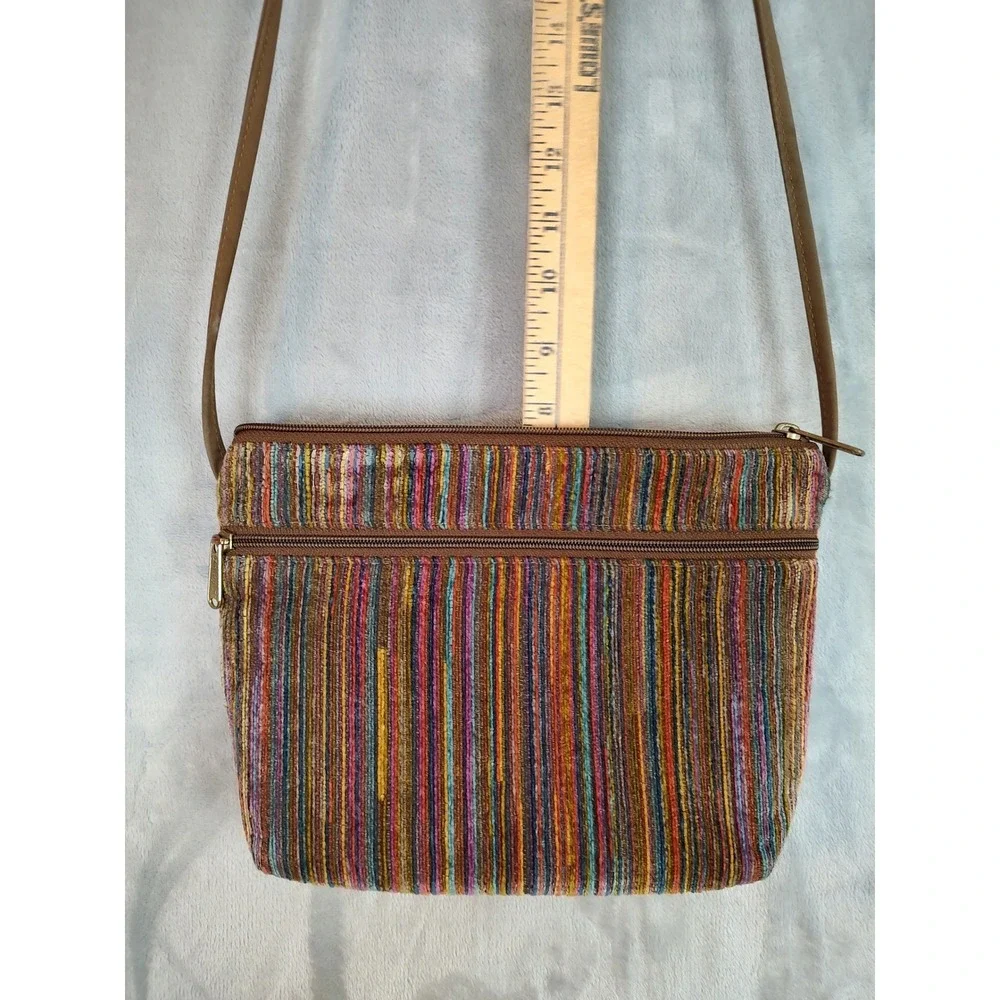 Danny K Beverly Hills Crossbody Bag‎ Multicolor Stripe Tapestry Adjustable USA - Picture 10 of 16